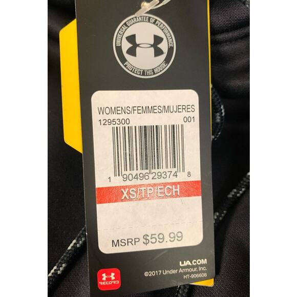 Under Armour Women's XS Double Threat Fleece Hoodie, Black - Picture 5 of 5